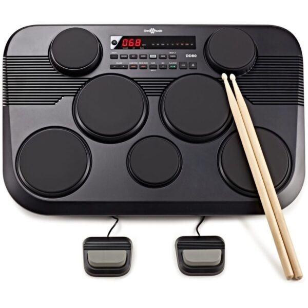 DD80 Draagbaar Elektronisch Drumstel Pads by Gear4music