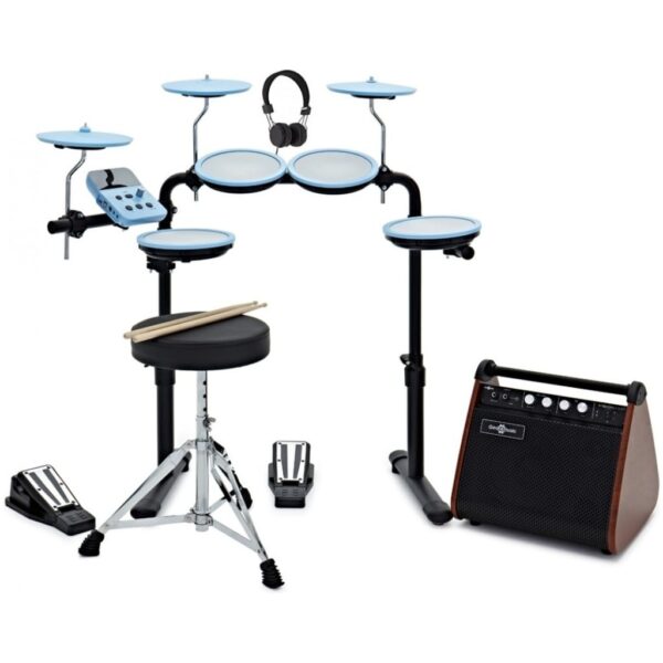 VISIONDRUM Compact Mesh Elektronisch Drumstel + Versterkerpakket Blauw